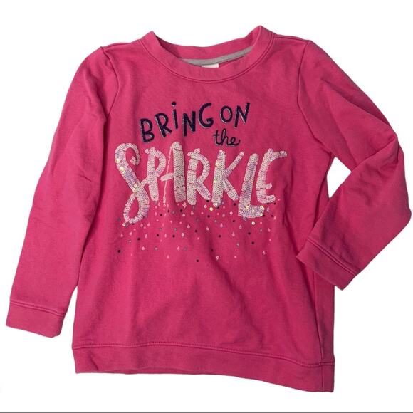 Gymboree Medium 7/8 sparkle sequin pink sweatshirt - Picture 1 of 5